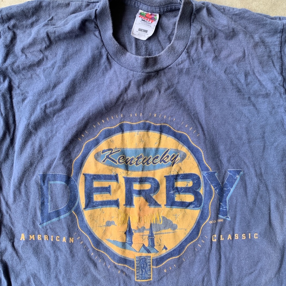 Vintage 1997 Kentucky Derby Graphic Blue T‑Shirt